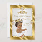 Gold White Princess Baby shower Ethnic Kaart (Voorkant)