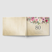 Gold White Rose Floral 80th Birthday Guest Book Gastenboek (Volledig)