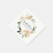 Gold White Rose Floral-gepersonaliseerd Quinceaner Servet (Hoek)