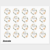 Gold White Rose Floral Quinceanera Hartelijk dank Ronde Sticker (Vel)