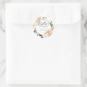 Gold White Rose Floral Quinceanera Hartelijk dank Ronde Sticker (Tas)
