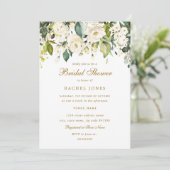 Gold White Rose Vrijgezellenfeest Kaart (Staand voorkant)