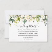 Gold White Rose Wedding Details RSVP Kaartje (Voorkant)