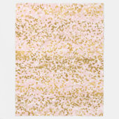 Gold White Roze Confetti Fleece Deken (Voorkant)