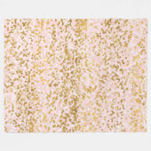 Gold White Roze Confetti Fleece Deken (Voorkant (Horizontaal))
