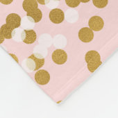 Gold White Roze Confetti Fleece Deken (Hoek)