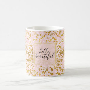 Gold White Roze Confetti Koffiemok