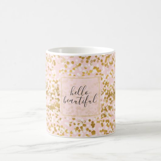 Gold White Roze Confetti Koffiemok (Center)