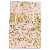 Gold White Roze Confetti Medium Cadeauzakje (Achterkant)