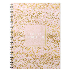 Gold White Roze Confetti Notitieboek