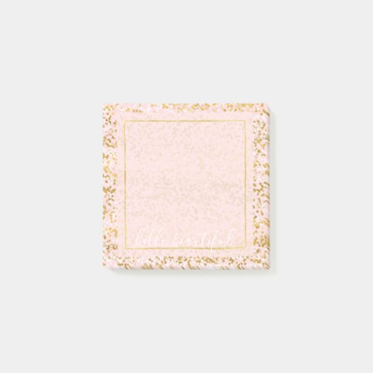 Gold White Roze Confetti Post-it® Notes (Voorkant)