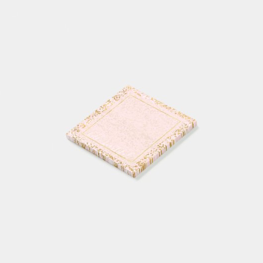 Gold White Roze Confetti Post-it® Notes (Schuin)