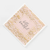 Gold White Roze Confetti Servetten (Hoek)