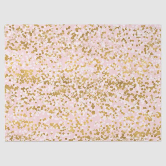 Gold White Roze Confetti Tissuepapier (Voorkant)