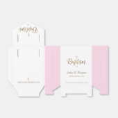 Gold White Roze meisje Baptisme Cross Dank je Bedankdoosjes (Uitgevouwen)