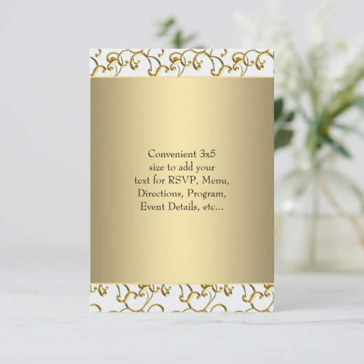 Gold White RSVP (Staand voorkant)