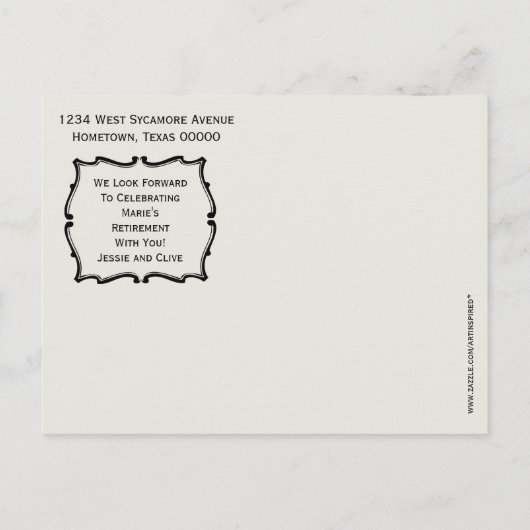 Gold White Save the Date Pensioenfeest Aankondigingskaart (Achterkant)