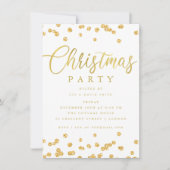 Gold White Script Confetti Holiday Kerstfeest Kaart (Voorkant)