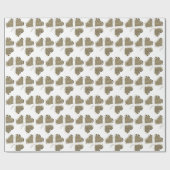 Gold White Shamrock Clover Pattern Ierland Cadeaupapier (Vlak)