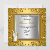 Gold White Silver High Hiel Shoes Champagne Kaart (Achterkant)