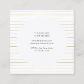 Gold White Sjabloon Moderne, elegante vormgeving Vierkante Visitekaartje (Achterkant)