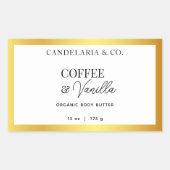 Gold & White Skincare Label Sticker Verpakking (Voorkant)