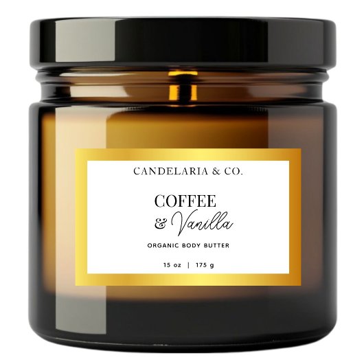 Gold & White Skincare Label Sticker Verpakking