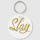 Gold & White Slay Sleutelhanger (Voorkant)