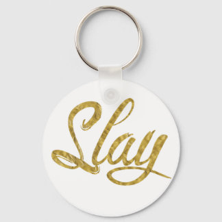 Gold & White Slay Sleutelhanger