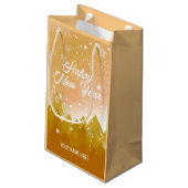 Gold White Snow Peaceful Forest kerst Nieuwjaar Klein Cadeauzakje (Achterkant Gekanteld)