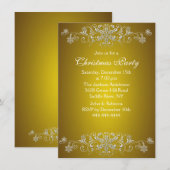Gold & White Snowflake kerstparty Kaart (Voorkant / Achterkant)