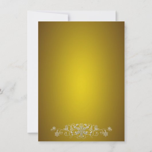 Gold & White Snowflake kerstparty Kaart (Achterkant)