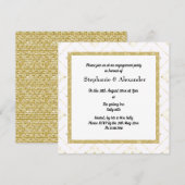 GOLD WHITE SPARKLE ELEGANT INVITATION KAART (Voorkant / Achterkant)