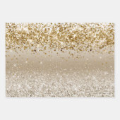 Gold White Sparkle Glitter   Inpakpapier Vel (Voorkant)