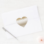 Gold White Sparkle Glitter Peace Love Hart Sticker (Envelop)