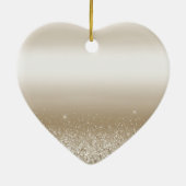 Gold White Sparkle Glitter Peace Love Keramisch Ornament (Achterkant)