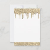 Gold White Sparkle Glitter Sweet 16 Bewaar de datu Kaart (Achterkant)