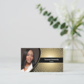 Gold White Spiral Numbers Aangepaste foto QR Code Visitekaartje (Staand voorkant)