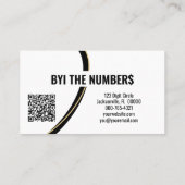 Gold White Spiral Numbers Aangepaste foto QR Code Visitekaartje (Achterkant)