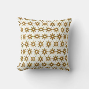Gold & White Starburst Pattern Kussen