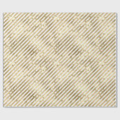 Gold White Stars en Stripes Cadeaupapier (Vlak)