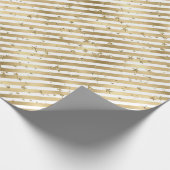 Gold White Stars en Stripes Cadeaupapier (Hoek)