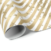 Gold White Stars en Stripes Cadeaupapier (Rol Hoek)