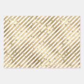 Gold White Stars en Stripes Inpakpapier Vel (Voorkant)