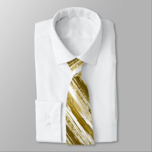 Gold White Streak Moderne Abstracte Stropdas