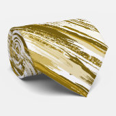 Gold White Streak Moderne Abstracte Stropdas (Opgerold)