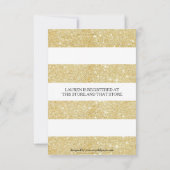 Gold & White Stripes - 3x5 Bachelorette-uitnodigin Kaart (Achterkant)