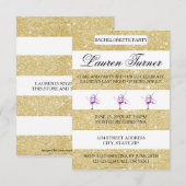 Gold & White Stripes - 3x5 Bachelorette-uitnodigin Kaart (Voorkant / Achterkant)