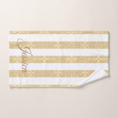 Gold & White Stripes Elegant Bad Handdoek (Handdoek)