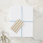 Gold & White Stripes Elegant Cadeaulabel (Met Touw)